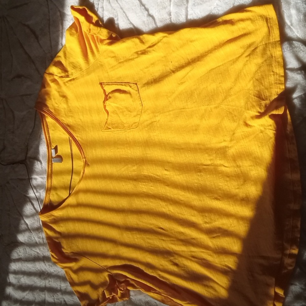 Yellow v neck tee shirt